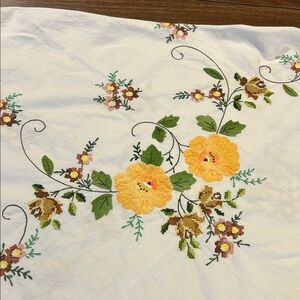 Floral Embroidered Table Cloth